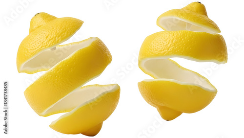 Sliced lemons on a transparent background PNG fresh citrus fruit for culinary and design use natural lighting