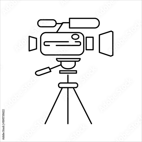 Video camera icon. Media symbol. Flat design.