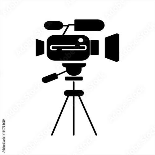 Video camera icon. Media symbol. Flat design.
