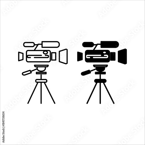 Video camera icon. Media symbol. Flat design.