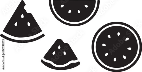set of black and white icons