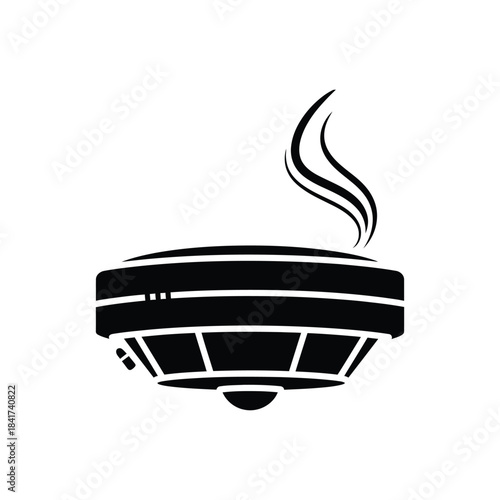 Fire safety smoke detector icon silhouette vector illustration