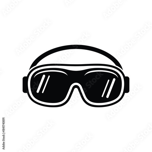 Military goggles protective gear silhouette vector illustration