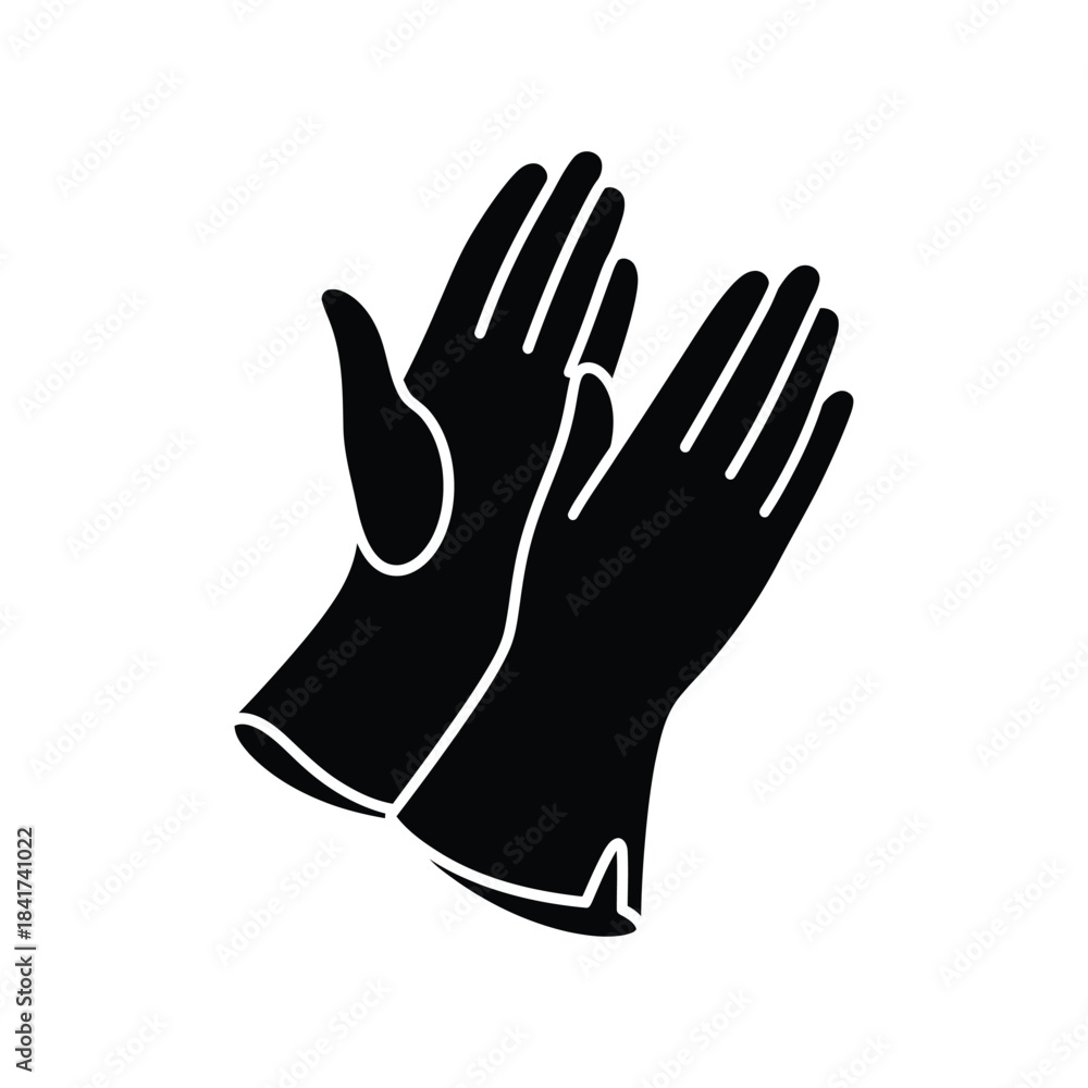 Fototapeta premium Vintage female gloves silhouette vector art illustration