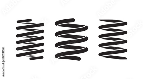 Set of coil spring silhouette vector illustration