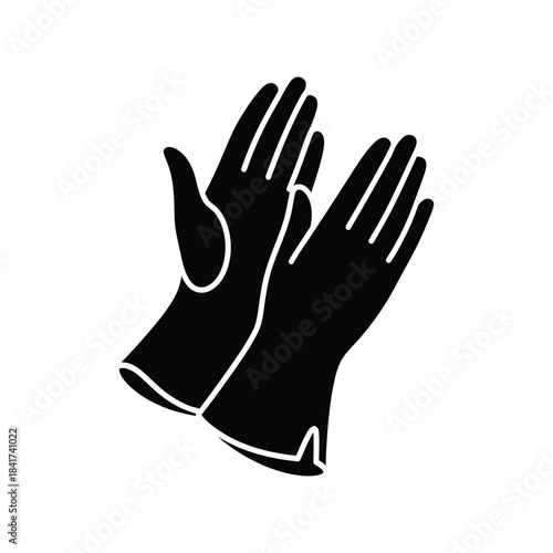 Vintage female gloves silhouette vector art illustration