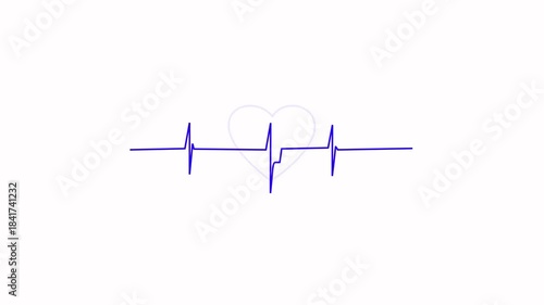 blue heartbeat line icon. illustration isolated on a white background.