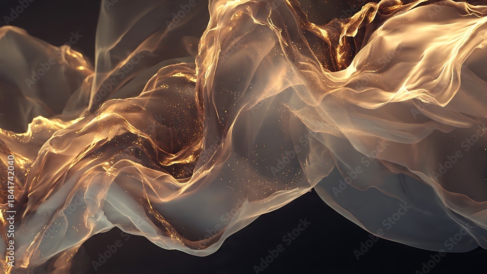 Naklejka premium Golden luxury mist aura abstract background for premium promo design