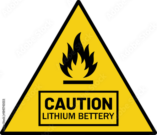  Lithium Battery Hazard Sign