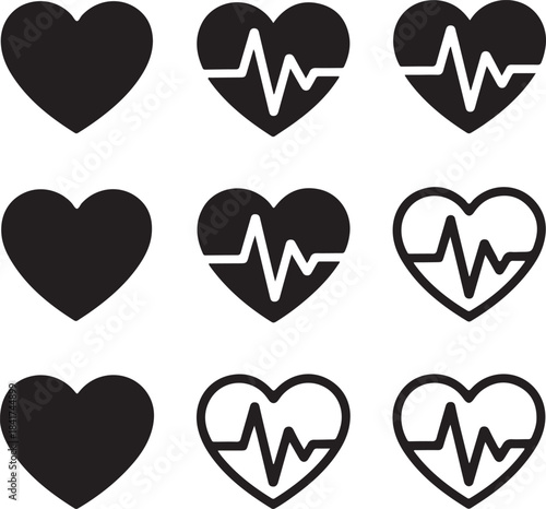 Minimal Heart Pulse Icon Collection