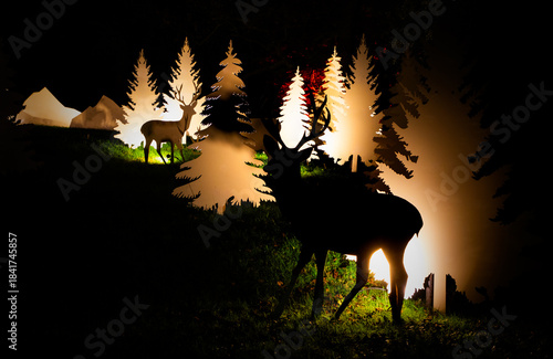 Cardboard Fir Trees On A Christmas & Winter Light Trail In Oxfordshire