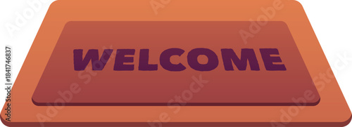 Brown doormat, rectangular, with the inscription "Welcome."