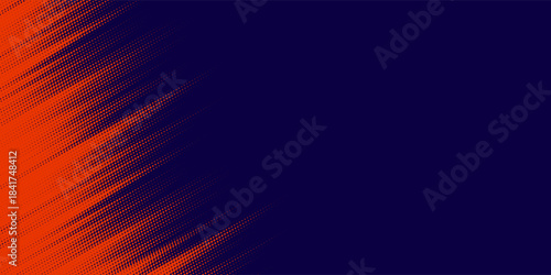 Abstract speed lines style orange color halftone banner design template. Vector illustration eps 10