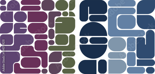 Colorful Bento Grid Pattern with Modern Geometric Shapes