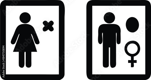Gender signs for restroom doors