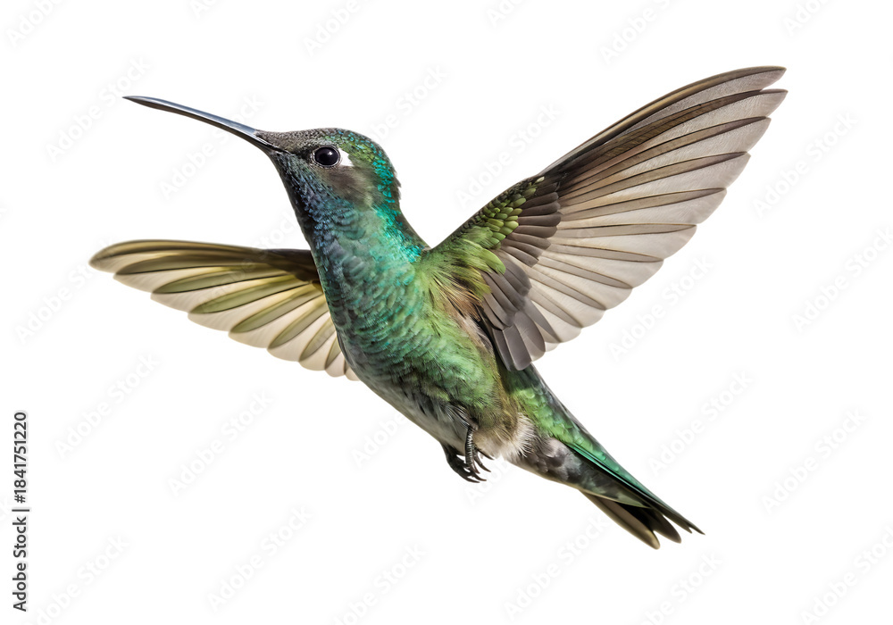 Naklejka premium Isolated Broad-billed Hummingbird on a Transparent Background.