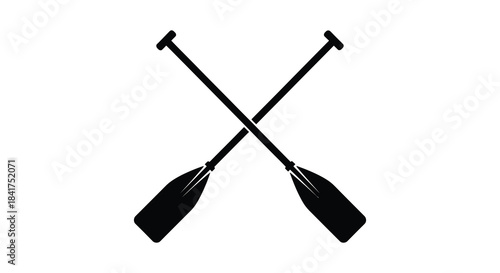 Two crossed oars create a striking visual design a classic symbol of watersports silhouette
