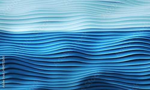 Abstract stripes in form of waves,  wavy wallpaper background 3D rendering