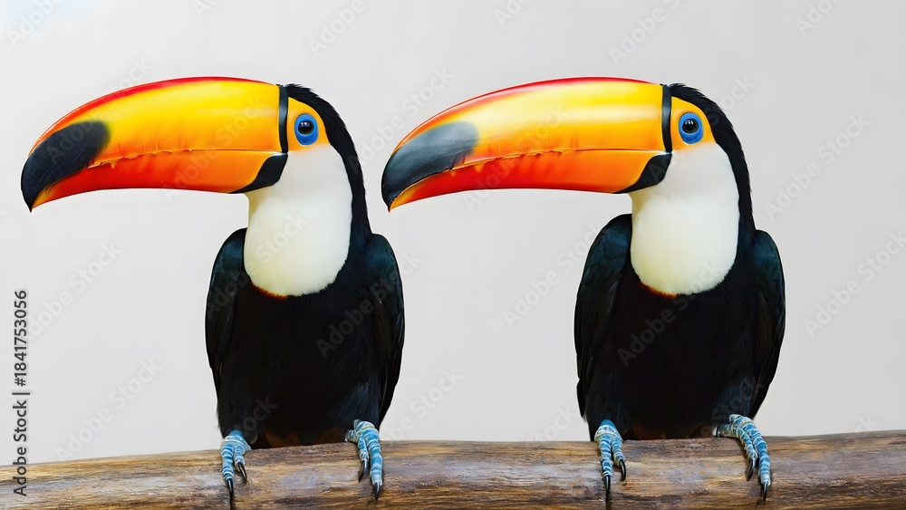 Fototapeta premium toucans on a a white background