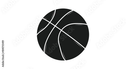 A striking depiction of a basketball against a plain background presented as a silhouette