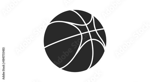 A striking graphic representation of a classic basketball showcasing its iconic design silhouette