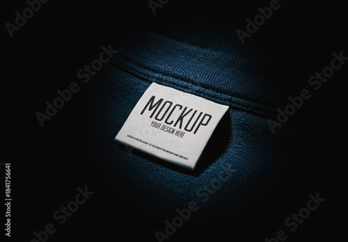 Dark Minimal Clothing Label Tag Mockup