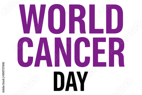 Cancer Day,
World Cancer Day Purple Text – Awareness Typography Design