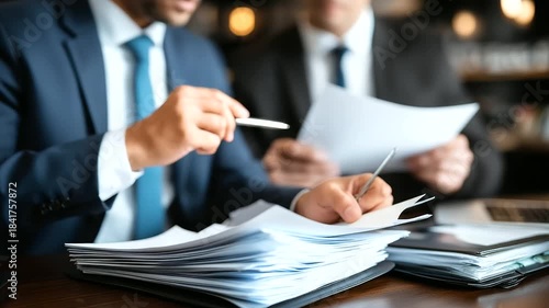 Private investigators team, organizing confidential documents, case files doing, evidence interpretation incident, room detective work, uncover proof through, detailed investigatio