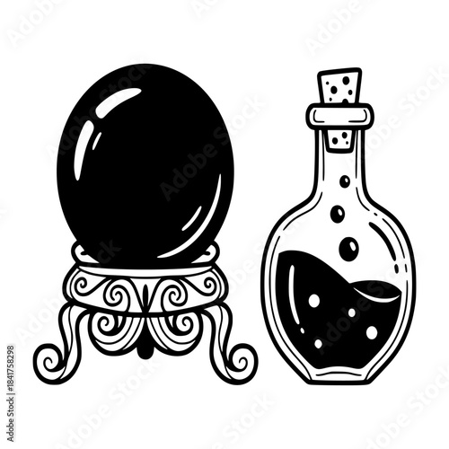 wine bottle and glass