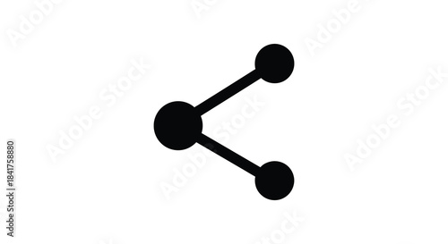 A simple graphic of a share icon depicted with a minimalist design a bold silhouette