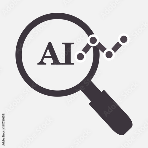 AI Search Magnifier — AI Analytics Icon