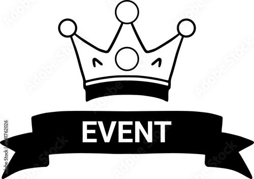 Royal Crown and Banner Icon with 'Event' Text