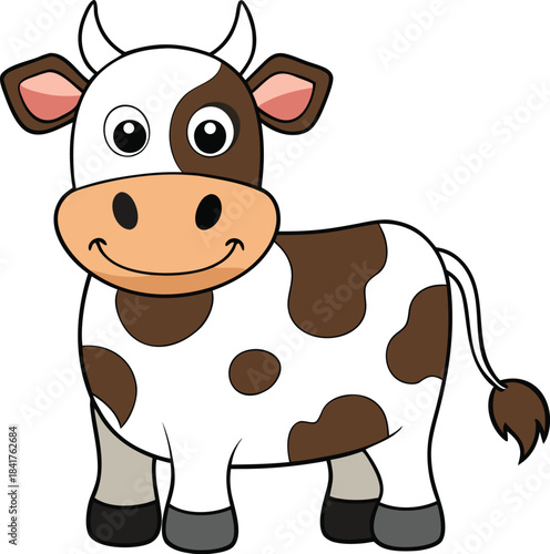 Cute Friendly Bison Cartoon Sticker