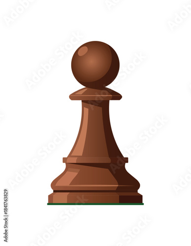 Single Brown Chess Pawn Piece