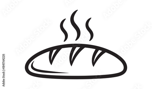 Freshly baked loaf of bread with steam rising isolated on