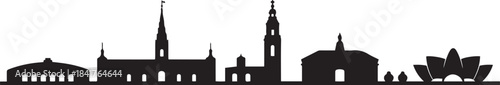 Copenhagen Skyline Minimalist. design Vector black silhouette