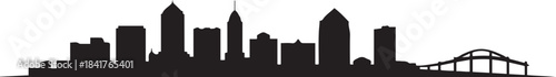 Atlantic city skyline silhouette. design Vector black silhouette