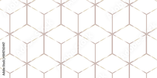 White hexagon cubic modeling cubes Illustration decoration seamless white material pattern square design.