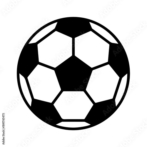 Soccer ball isolated on a white background, a single black and white leather sports sphere for competition