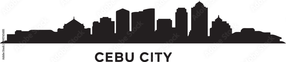 Fototapeta premium Cebu City Skyline. design Vector black silhouette