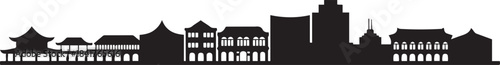 Georgetown Skyline Malaysian. design Vector black silhouette