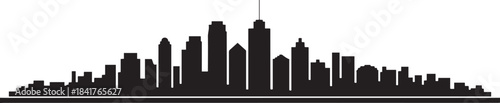 Highway Street with Skyscrapers City. design Vector black silhouette