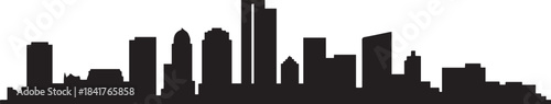 Fort Worth Skyline Texas. design Vector black silhouette