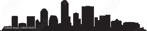 Fort Worth Skyline Texas. design Vector black silhouette