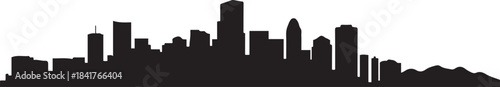 Denver Skyline Black Silhouette. design Vector black silhouette