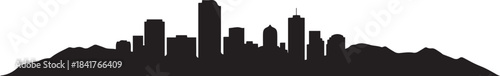 Denver Skyline Black Silhouette. design Vector black silhouette