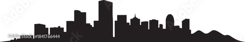 Denver Skyline Black Silhouette. design Vector black silhouette