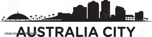 Cairns skyline with Australia City. design Vector black silhouette