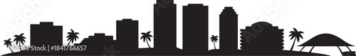 Cairns skyline with Australia City. design Vector black silhouette