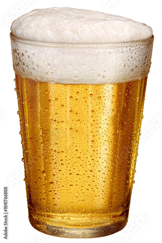 copo com cerveja gelada isolado em fundo transparente
